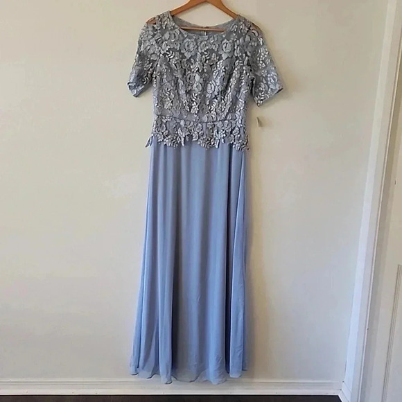 Alex Evenings Women's Long Embroidered A line dress size 6 New - Picture 2 of 14